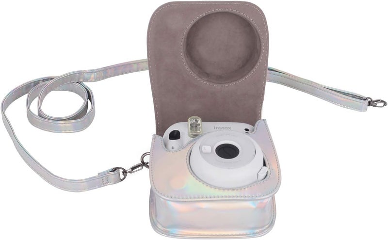Phetium Instant mini 12 Camera Protective Case Compatible with Instax Mini 12 11,PU Leather Bag with Pocket and Adjustable Shoulder Strap (Magic Silver) - Image 5